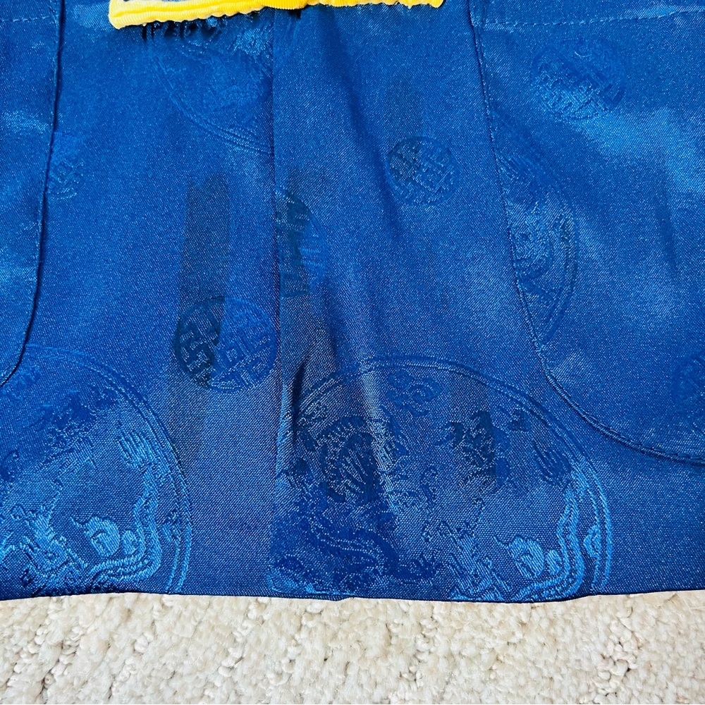 Traditional Chinese Tang Top, Blue and Yellow Reversible Blouse - Picture 14 of 16
